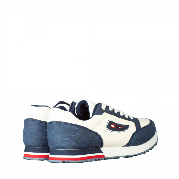 Ανδρικά αθλητικά παπούτσια   Cibin λευκά  με μπλε, 4 - Kalapod.gr